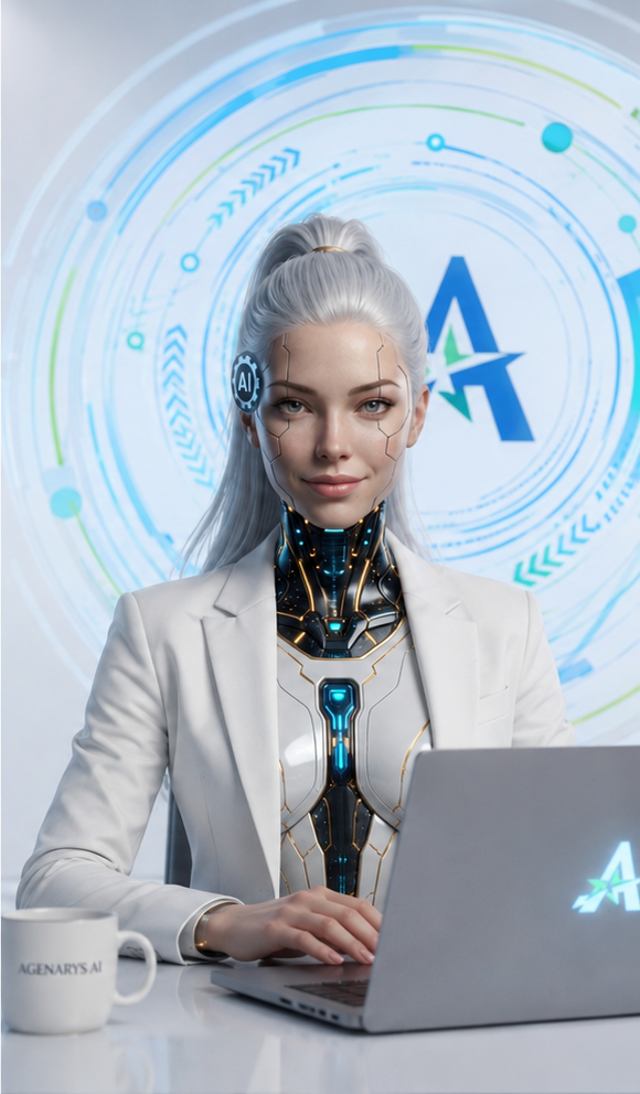 Agenarys AI news presenter at the Grid Watch desk.