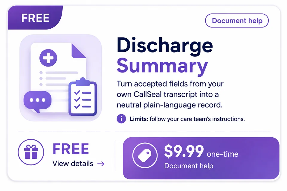 Discharge Summary product card