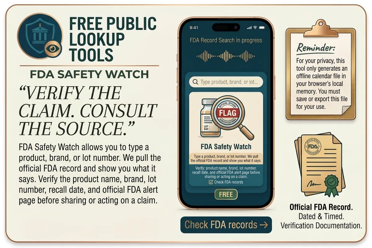 FDA Safety Watch product card