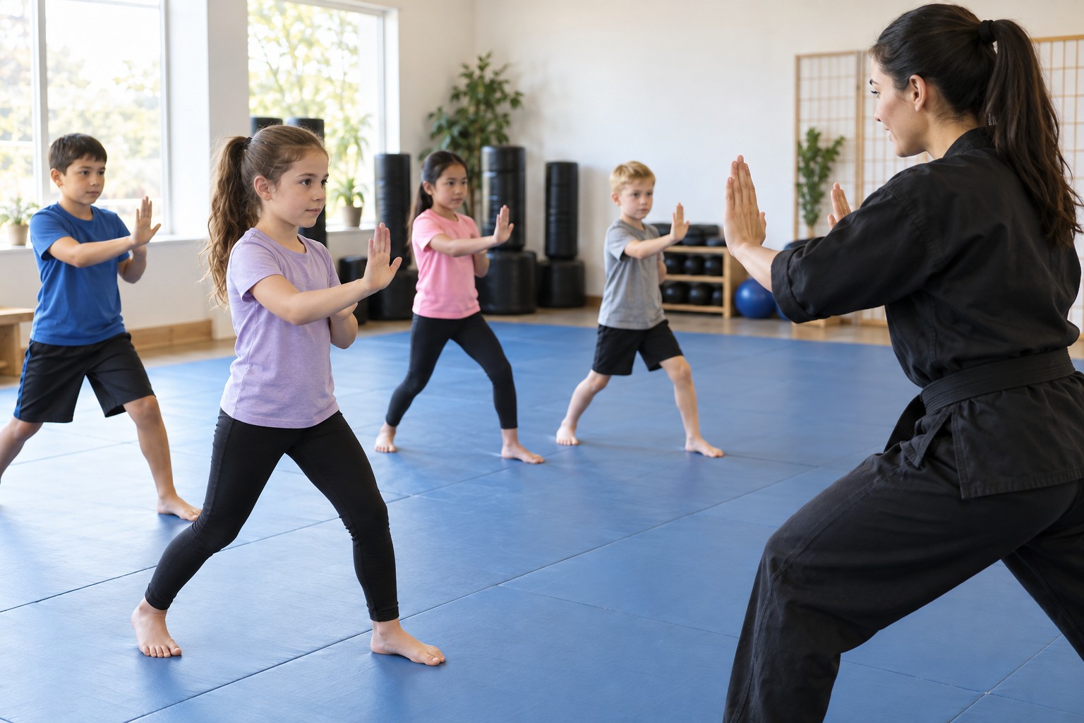 Children’s self-defense classes: a supervised session with learners and an instructor