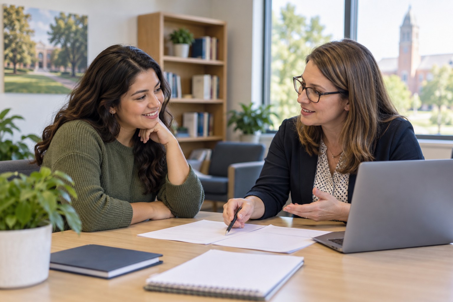 Asesoría para solicitudes universitarias: reunión de asesoría con una persona adulta