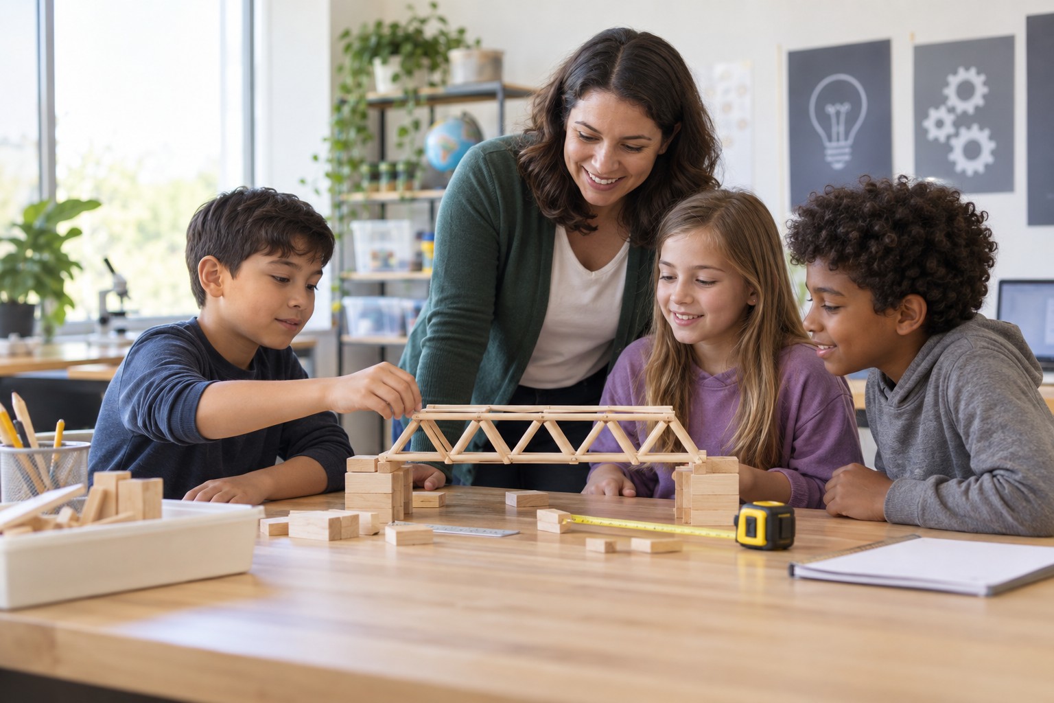 STEM learning center: learners working hands-on during a session