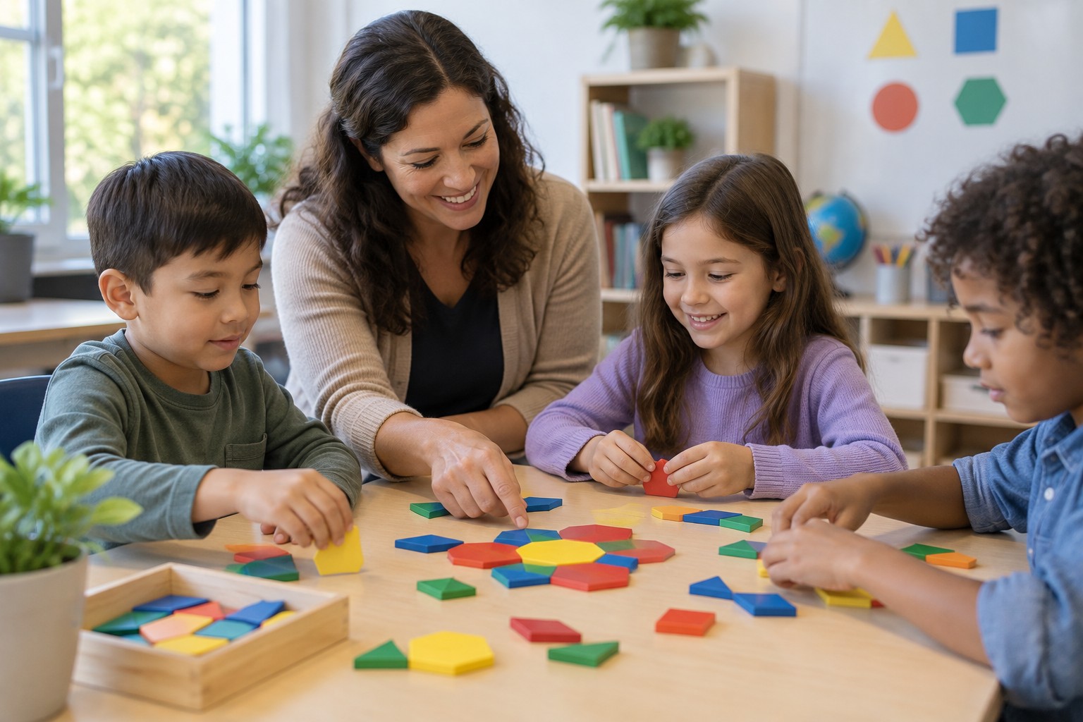 Mathematics enrichment program: learners working hands-on during a session
