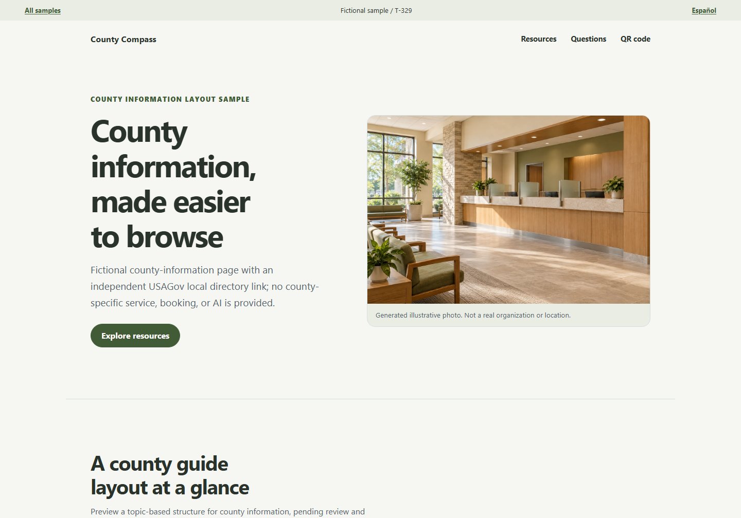 County Compass catalog first screen